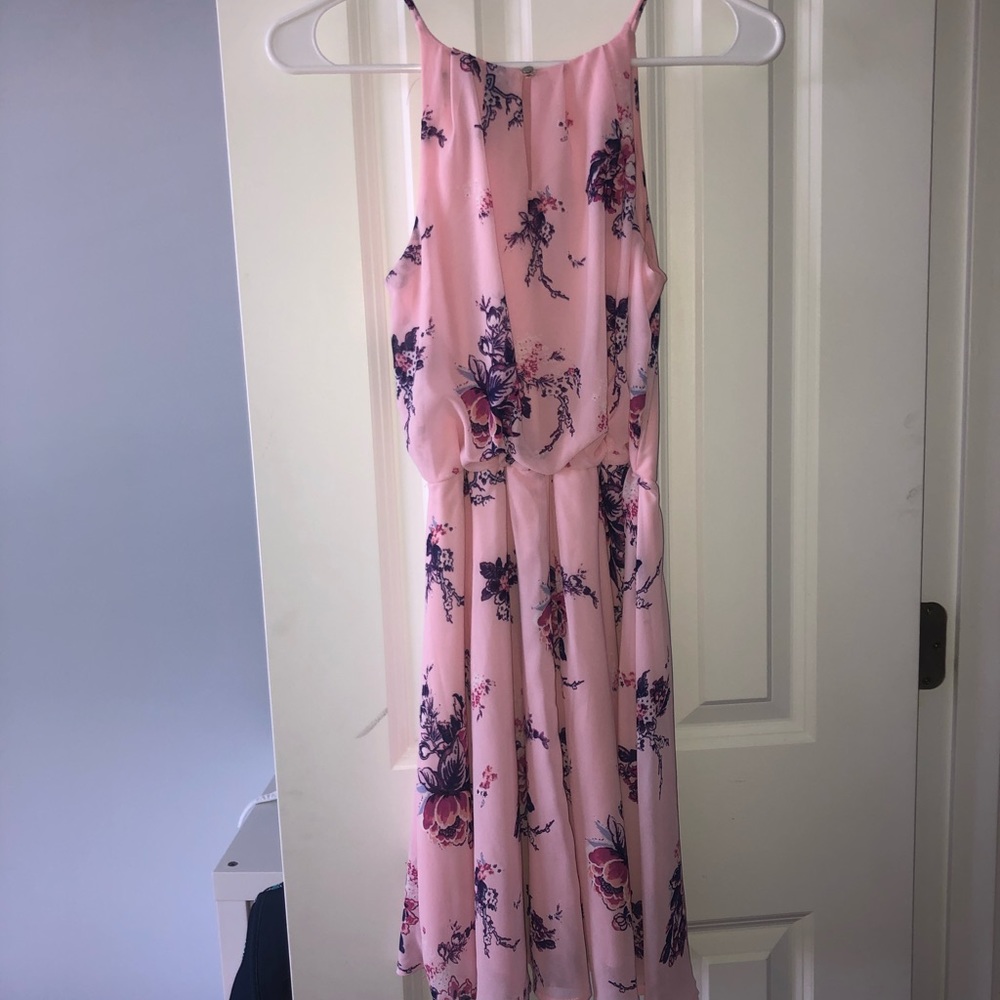 Pink and purple floral halter dress from Blue Rain